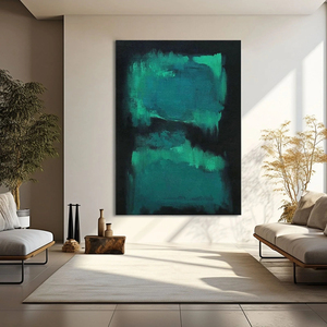 Dark blue abstract Wall Arts Large Canvas Hand painted <b>Framed</b> Oil <b>Painting</b> Indoor home decor gift <b>for</b> housewarming - Product Image 2