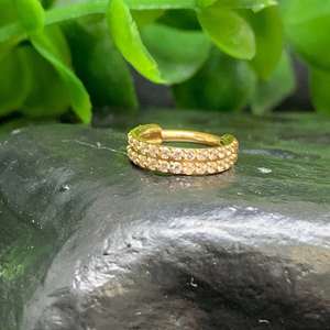 Anneau de nez pour enfants en titane G23, anneaux à bille articulés, 2 rangées de zircon pavé, <span class=keywords><strong>piercing</strong></span> latéral sans couture, cartilage, <span class=keywords><strong>tragus</strong></span>, hélix - Product Image 5