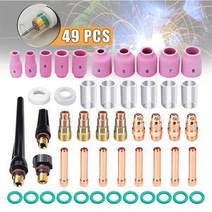 Antorcha de soldadura TIG WP17 18 26 Serie, kit de 49 piezas, chapado en cobre, con boquilla de gas y copa de vidrio para pistola de soldar - Product Image 2