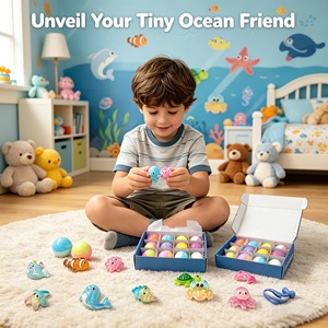 Set Regalo di 12 <span class=keywords><strong>Bombe</strong></span> da <span class=keywords><strong>Bagno</strong></span> <span class=keywords><strong>per</strong></span> Bambini con Sorpresa all'Interno, 12 Giocattoli Unici a Tema Animali Marini, <span class=keywords><strong>Bombe</strong></span> da <span class=keywords><strong>Bagno</strong></span> Naturali Sicure <span class=keywords><strong>per</strong></span> Bambini con Giocattoli - Product Image 4