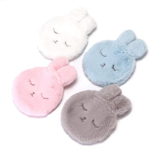 Bouteille d'eau chaude ronde en forme de lapin, sac en caoutchouc avec couverture en fourrure d'<span class=keywords><strong>animal</strong></span>, échantillon personnalisé - Product Image 1