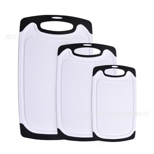 Three Piece Plastic Cutting Board Set Large Medium Small Rectangle For Kitchen Fruit Vegetable Chopping - Product Image 5