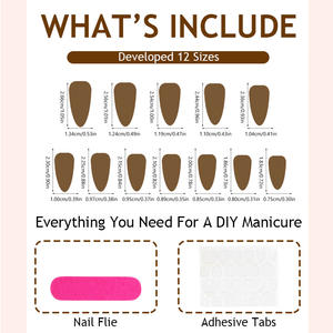 Kit de manucure professionnel : Ongles artificiels faits main, vernis gel, autocollants pour nail art et accessoires pour ongles - Product Image 4