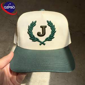 Gorra de Béisbol QZFSO Personalizada de Algodón, Deportiva, de Dos Tonos, 5 Paneles, Visera Plana, Bordado 3D, Ajustable con Cierre a Presión - Product Image 1