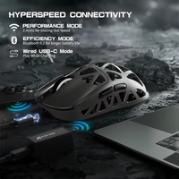 Ratón Inalámbrico para Juegos ATTACK SHARK R2 Tri-Modo, Aleación de Magnesio, Sensor PAW3950, Frecuencia de Sondeo de 8000Hz, Ultraligero de 45g, Ergonómico