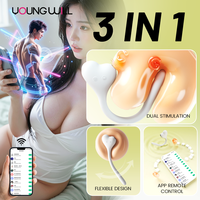 Jouet sexuel pour femmes adultes en silicone, contrôlé par application, double stimulation du point G, succion, flexible, en forme de cœur, rechargeable par USB, OEM ODM Love Egg