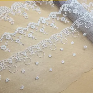 5cm Mesh Embroidery Lace Fabric Garment Pastoral Decoration Polyester Mesh Trimmings Lace to apply in clothes