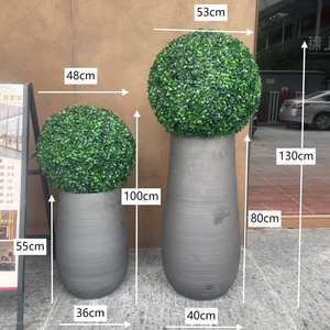 Pot de fleur pour décoration de la maison jardinière en fibre de verre intérieur extérieur style nordique centre commercial pour hôtels grands pots de fleurs boule d'herbe - Product Image 6