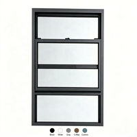 Fenêtre à guillotine simple en aluminium, style américain, coulissante verticalement, verre trempé Low-E, isolation thermique pour hôtel de charme