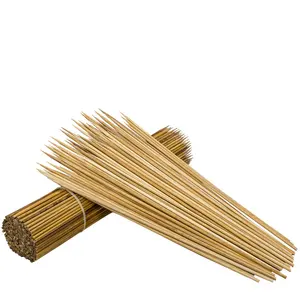 Espeto de bambu para churrasco, bastão de bambu para churrasco, shishi kabob yakitori, bastão fino para churrasco, grelha de madeira, ideal para churrasco