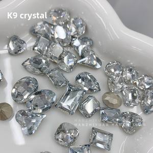 <span class=keywords><strong>D</strong></span>écoration <span class=keywords><strong>d</strong></span>'ongles en strass de cristal K9, rectangulaire, à angle droit, bleu scintillant, à fond pointu, effet bonbon de roche, Cy0510 - Product Image 2