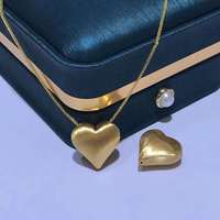 Bijoux en or pur AU750, grand pendentif en forme de cœur pour collier en or massif 18 carats, bijoux personnalisés pour femme, cadeau pour fille