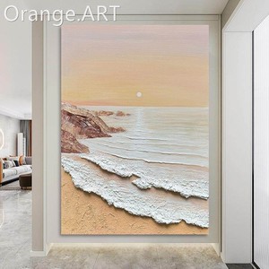 Handmade Textured Seascape Oil <b>Painting</b> Abstract Art Wall Hanging <b>For</b> Living Room Entryway Decor Unframed Pure Hand Drawn - Product Image 4