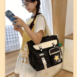Sac fourre-tout LILA de haute qualité, grande capacité, violet, multi-poches, mignon, avec logo personnalisé pour les étudiants et les trajets quotidiens - Product Image 2