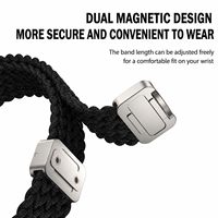 Bracelet en nylon tressé avec fermoir magnétique compatible avec Samsung Galaxy Watch8 40 mm 44 mm Watch8 Classic 46 mm, bracelet sport à ajustement sécurisé