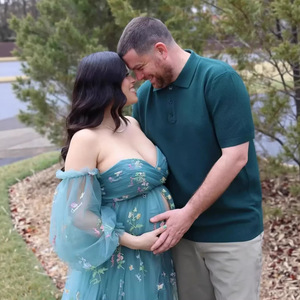 Vestido <span class=keywords><strong>de</strong></span> <span class=keywords><strong>Fiesta</strong></span> Largo con Encaje y Bordado Estilo A <span class=keywords><strong>para</strong></span> Maternidad, Colección 2025 Europea y Americana, <span class=keywords><strong>para</strong></span> Mujeres <span class=keywords><strong>Embarazadas</strong></span>, Comercio Exterior - Product Image 4