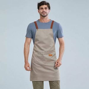 High Quality QC Custom Logo Sleeveless Bib Adult Size <b>Apron</b> <b>Women</b> Men Fashion Cross Design Sustainable Modern Polyester/Cotton - Product Image 2