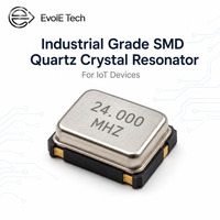 Resonador de Cristal de Cuarzo Industrial SMD de 24MHz, 20pF, 30ppm, Bajo ESR, Frecuencia Verificada, Módulos de Control IoT de Montaje Superficial