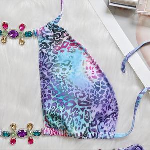 <span class=keywords><strong>Bikini</strong></span> decorativo con diamantes de imitación de leopardo, conjunto de traje de baño de dos piezas, trajes de baño exóticos para mujer - Product Image 6