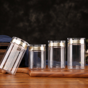 Pot en plastique transparent de luxe 500 ml 700 g Pot à miel Pot de conservation alimentaire pour thé Noix Herbes Bonbons Poudre Huile Capsule - Product Image 2