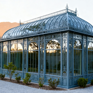 Serre en verre victorienne avec cadre en fer, extension de véranda, kit complet de serre de jardin pour les événements de mariage - Product Image 1