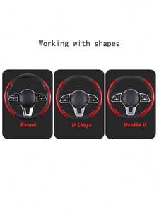 Funda para Volante de Coche Antideslizante con Diseño de Dos Partes Separadas y Patrón de Estrellas en Azul, Rojo, Marrón y Negro - Product Image 5