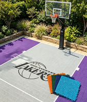 Meilleur Prix : Dalles Modulaires Emboîtables en Plastique PP pour Terrain de Basketball Familial 3x3, Revêtement de Sol Multi-Sports pour Salle de Sport, Anti-Choc