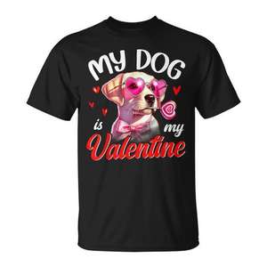 T-shirt personnalisable pour chien Labrador Retriever avec cœur pour la Saint-Valentin – Vêtement promotionnel pour chien - Product Image 1