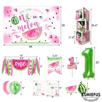 Fournitures de fête de premier anniversaire pastèque anniversaire un dans une toile de fond melon bannière ballons boîtes pour fille 1st fête d'anniversaire