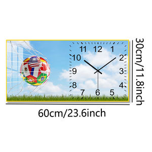 Horloge <span class=keywords><strong>murale</strong></span> de football avec drapeau multi-national (design de filet de <span class=keywords><strong>but</strong></span>) pour les fans, décoration personnalisée pour la maison, salon - Product Image 4