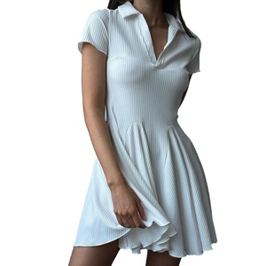 Vestidos Camiseros de Mujer, Diseño Personalizado OEM, Nueva Colección, Tejidos de Lujo Ligero, Cuello Solapa Simple, Color Sólido, Cintura Ajustada - Product Image 3