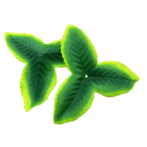 2023 New 8.5cm Artificial Green Leaves Wedding Home Decoration Artificial Yellow Triangular Leaf