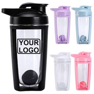 Bouteille de shaker de protéines en plastique sans BPA, anti-fuite, avec logo personnalisé OEM/ODM, gobelet à eau portable pour le sport - Product Image 1