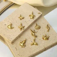Breloques d'été DIY en gros à prix abordable, en acier inoxydable plaqué or 18 carats, breloque coquillage océanique, pendentif cœur, pendentif étoile de mer, bijoux personnalisés