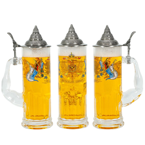 Wholesale 1 Liter <strong>Custom</strong> Logo Printed Europe Style Shoe Boot Shaped <strong>Beer</strong> Glass <strong>Mug</strong> with Metal Lid Handle for Business Gifts - Product Image 6