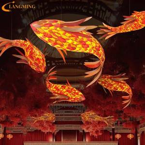 호텔 및 빌라 로비 프로젝트 호텔 샹들리에의 가벼운 실내 장식을위한 대형 맞춤형 물고기 샹들리에 - Product Image 3