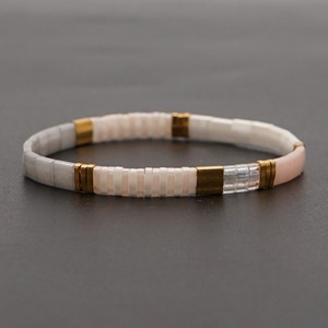 Go2boho Pulsera Miyuki para hombre joyería elástica con cuentas de Tila bohemia - Product Image 3