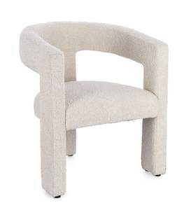 Полностью обитый обеденный стул с индивидуальной обивкой из ткани букле, металлическим каркасом, современным дизайном и повышенной прочностью - Product Image 3