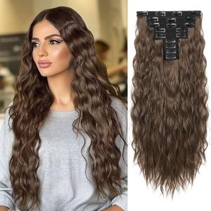 Extensiones <span class=keywords><strong>de</strong></span> Cabello con Clip, Ondas Largas y Gruesas, con Encaje Invisible, Naturales y Suaves, Voluminosas y Esponjosas - Product Image 2