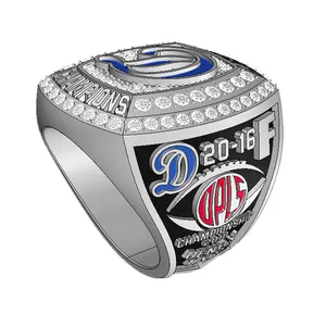 Bague de championnat de football personnalisée Fantasy 3D Concevez votre propre bague de champion du monde Bague de champion de haute qualité