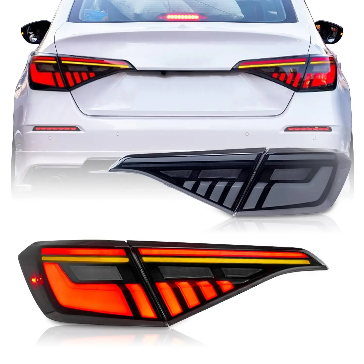 Pour la 11e génération Honda Civic Sedan 2021-2023 Ensemble de feu arrière LED avec animation de démarrage pour 2022
