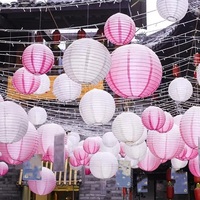 Lanterne en papier colorée 2026 en gros, ornement extérieur, décorations de fond pour mariage et fête, abat-jour suspendu en papier