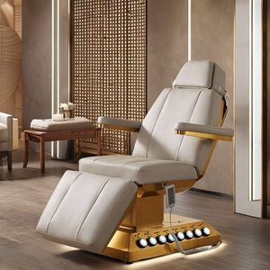 Table de massage électrique dernier cri 2026 avec base dorée et éclairage, lit de spa électrique à 3 moteurs - Product Image 4