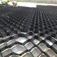 Géocell en plastique alvéolaire texturé et perforé en PEHD, prix fabricant, grille de gravier pour la construction routière