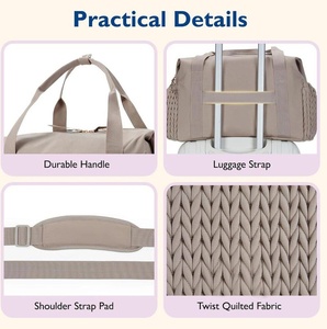 Bolsa de viaje de pañales de algodón plegable de múltiples funciones de gran capacidad para bebé recién nacido, portátil al aire libre para mamá, paquete nuevo - Product Image 5