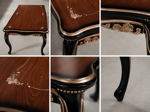 Set da Pranzo in Sette Pezzi in Legno Massello Intagliato <span class=keywords><strong>e</strong></span> Laccato in Stile Neoclassico Europeo, Adatto per la Sala da Pranzo - Product Image 5