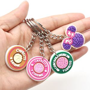 XH-438 2023 <span class=keywords><strong>Porte</strong></span>-clés en caoutchouc souple en forme de beignets Dunkin Doughnut Mochi - Product Image 3