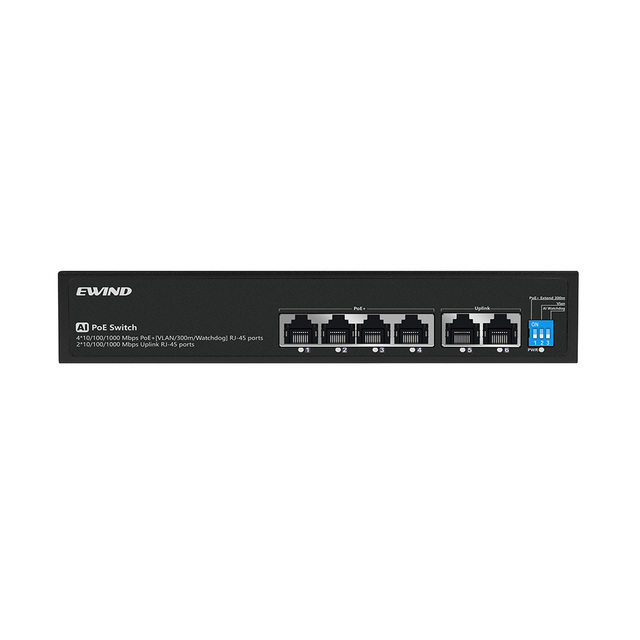 6 Ports 1000M PoE Network RJ45 Fiber Ethernet Switch High Performance Fiber Optic Equipment