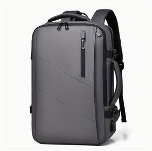 Zaino a spalla impermeabile espandibile in poliestere grande spazio da viaggio funzionale porta di ricarica USB porta USB disponibile - Product Image 1