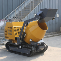 Livraison gratuite TLERA Mini benne à béton 750kg camion à benne basculante hydraulique sur chenilles Dumper bétonnière pour une bonne vente